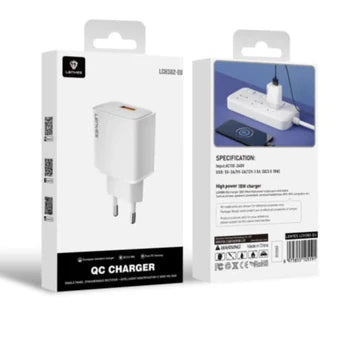 Lenyes LCH382-EU – QC 3.0 High-Speed USB Charger (EU Plug)