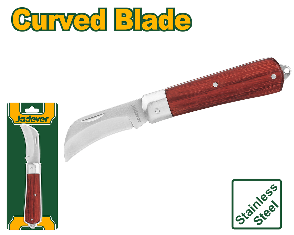 Jadever 198mm Curved Cable Stripping Knife | Electrician Tool