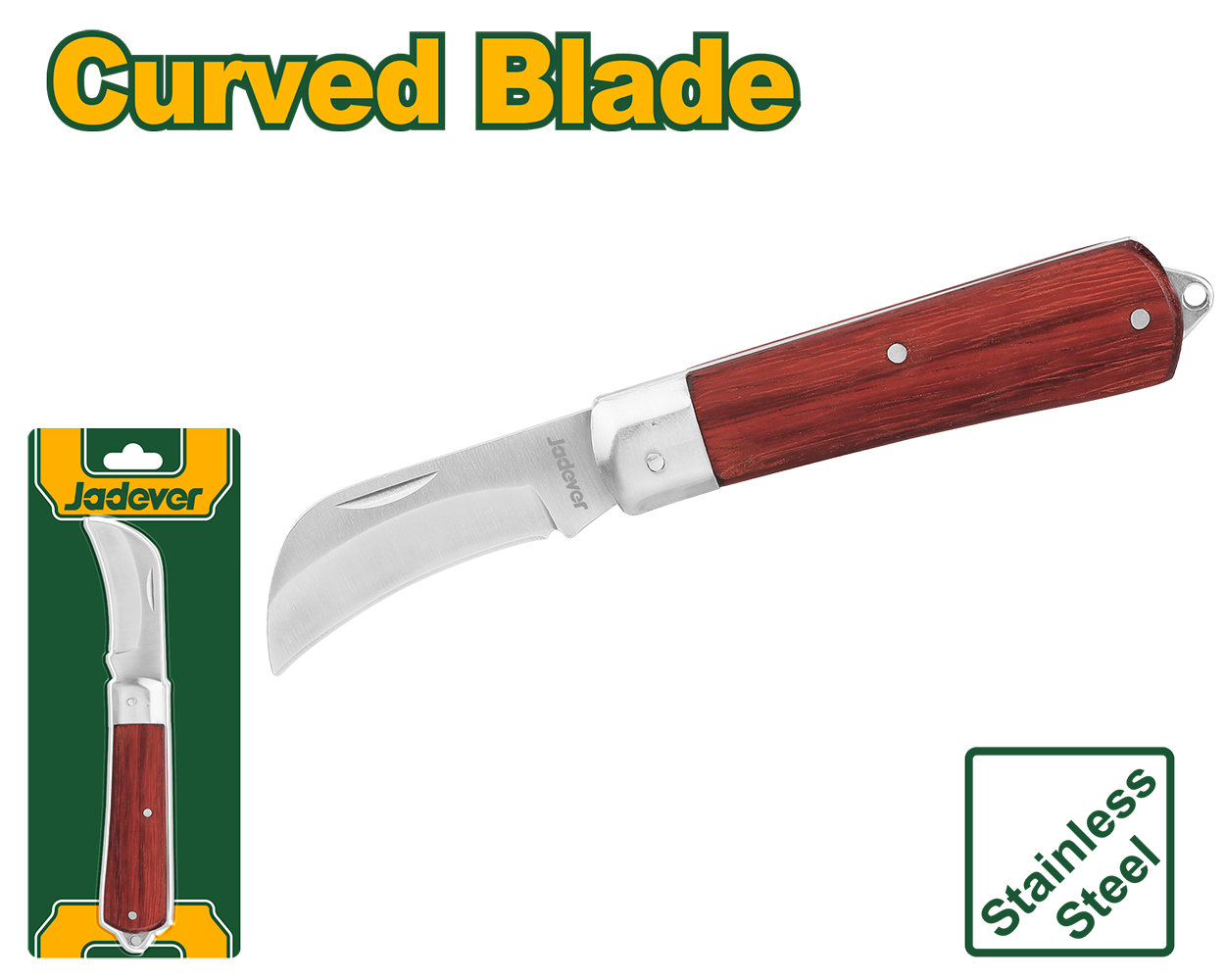 Jadever 198mm Curved Cable Stripping Knife | Electrician Tool