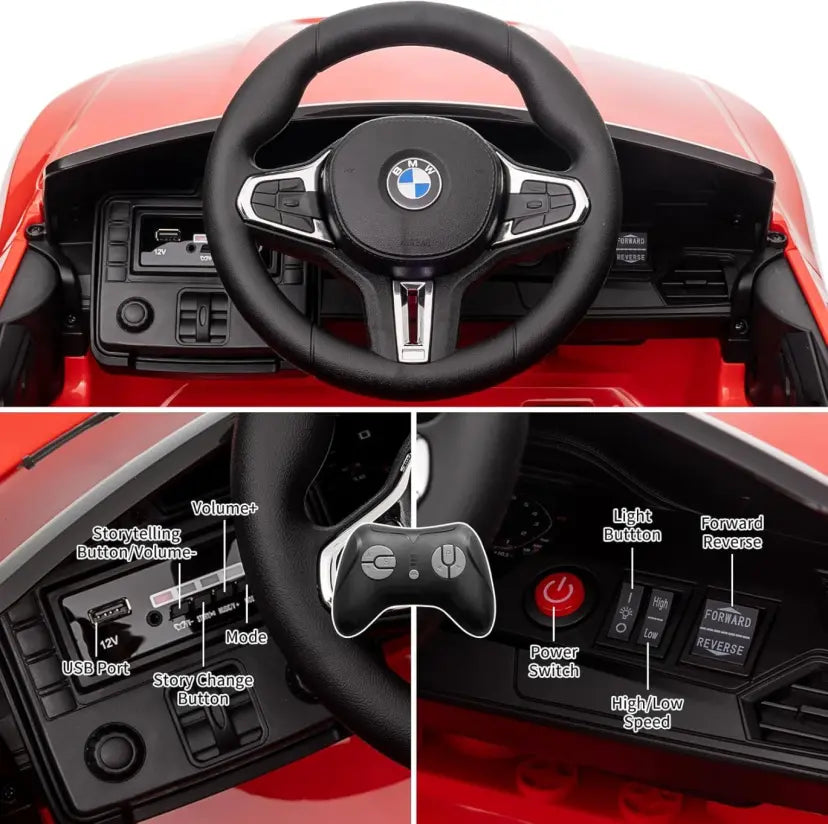 سيارة أطفال BMW M4 مرخصة – بطارية 12V10Ah ومحركان