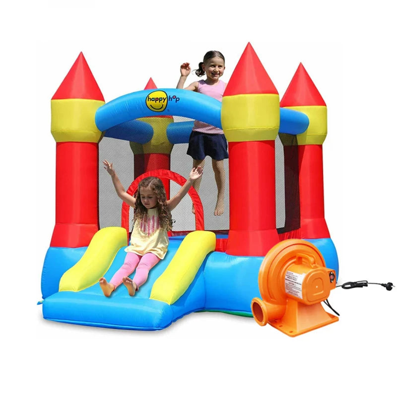 Happy Hop Castle Bouncer with Slide and Hoop