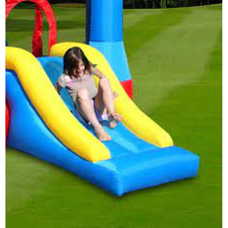 Happy Hop Castle Bouncer with Slide and Hoop