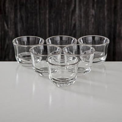 Almarjan 6-Piece Silver Arabic Coffee Cups Set – Elegant Glass