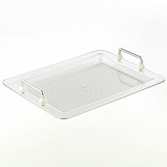 Almarjan 45cm Acrylic Tray - Silver & White