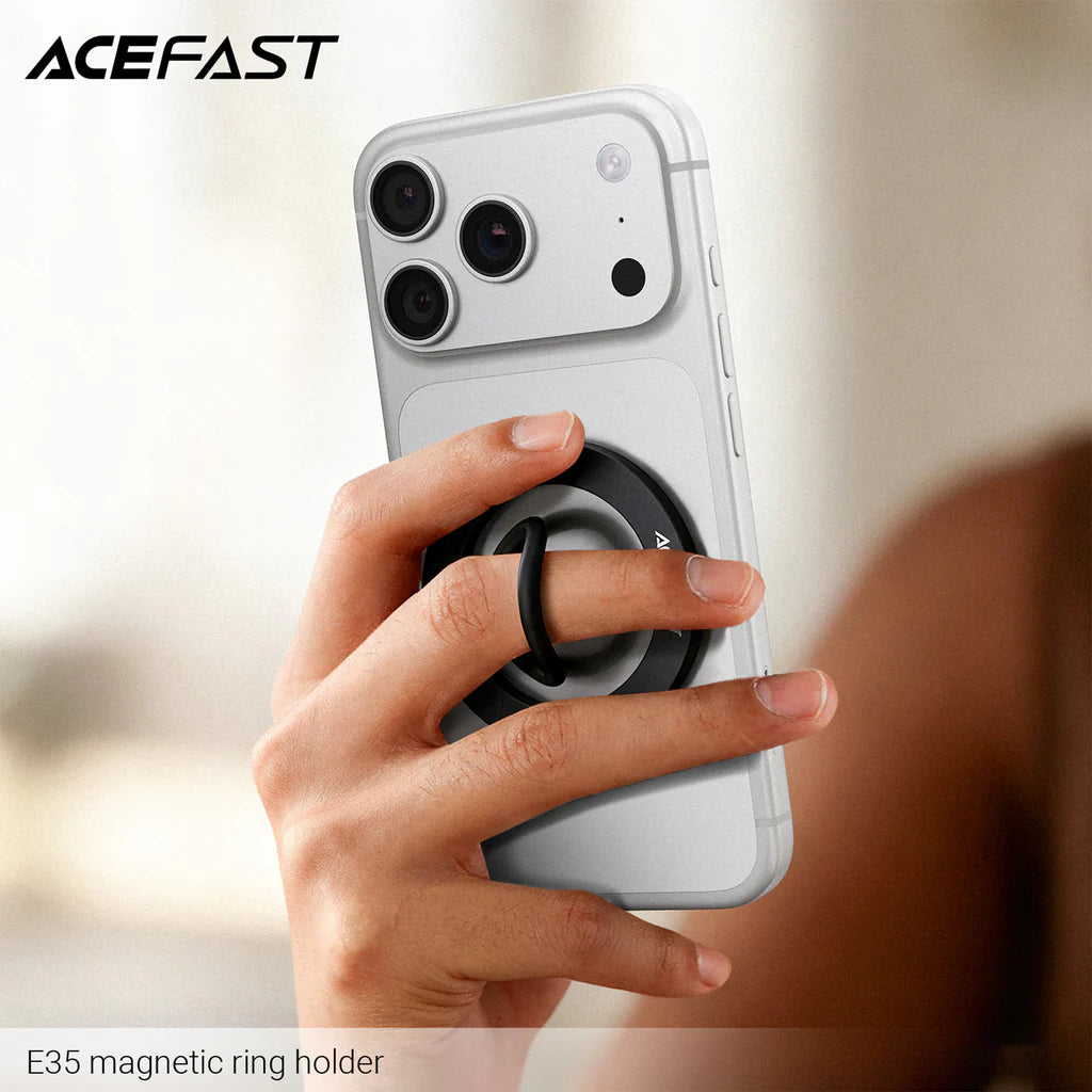 حامل حلقة مغناطيسي ACEFAST E35 لهاتف – لون أسود