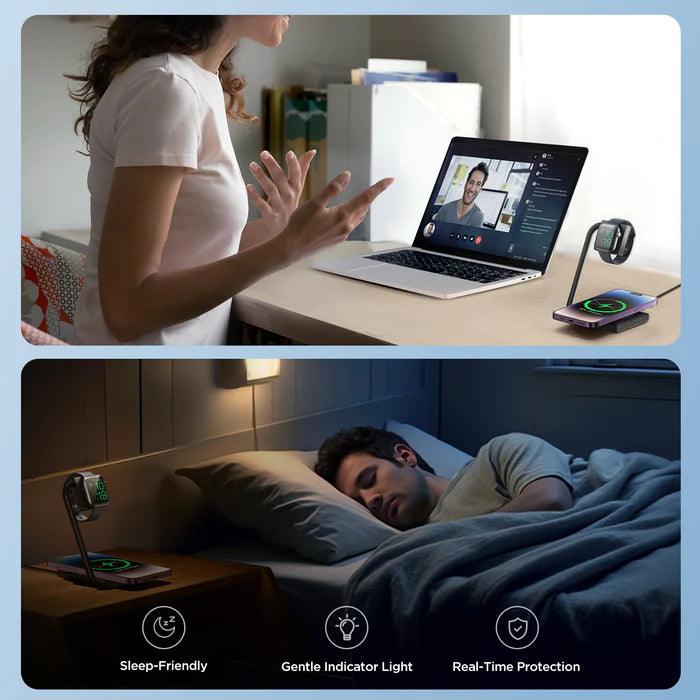 شاحن لاسلكي جوي روم 2 في 1 قابل للطي