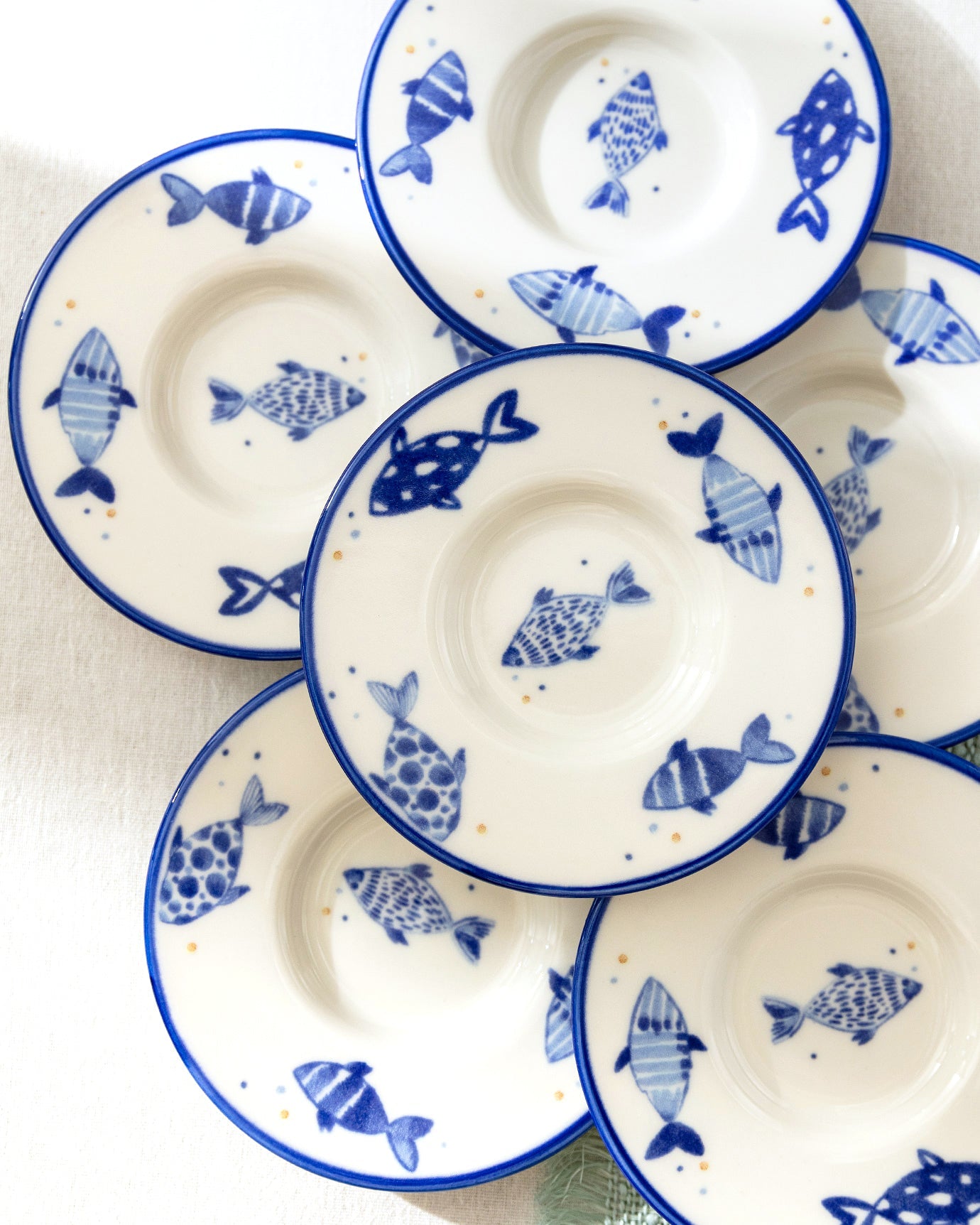 Luxe Poisson 6-piece Tea Glass Saucer Set - Madame Coco JO