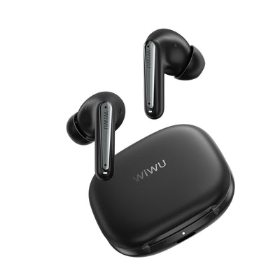 WIWU Enhance T37 ENC Plus Wireless Earbuds, 4-MIC ENC, -32dB ANC, Bluetooth V6.0 with Stand Case