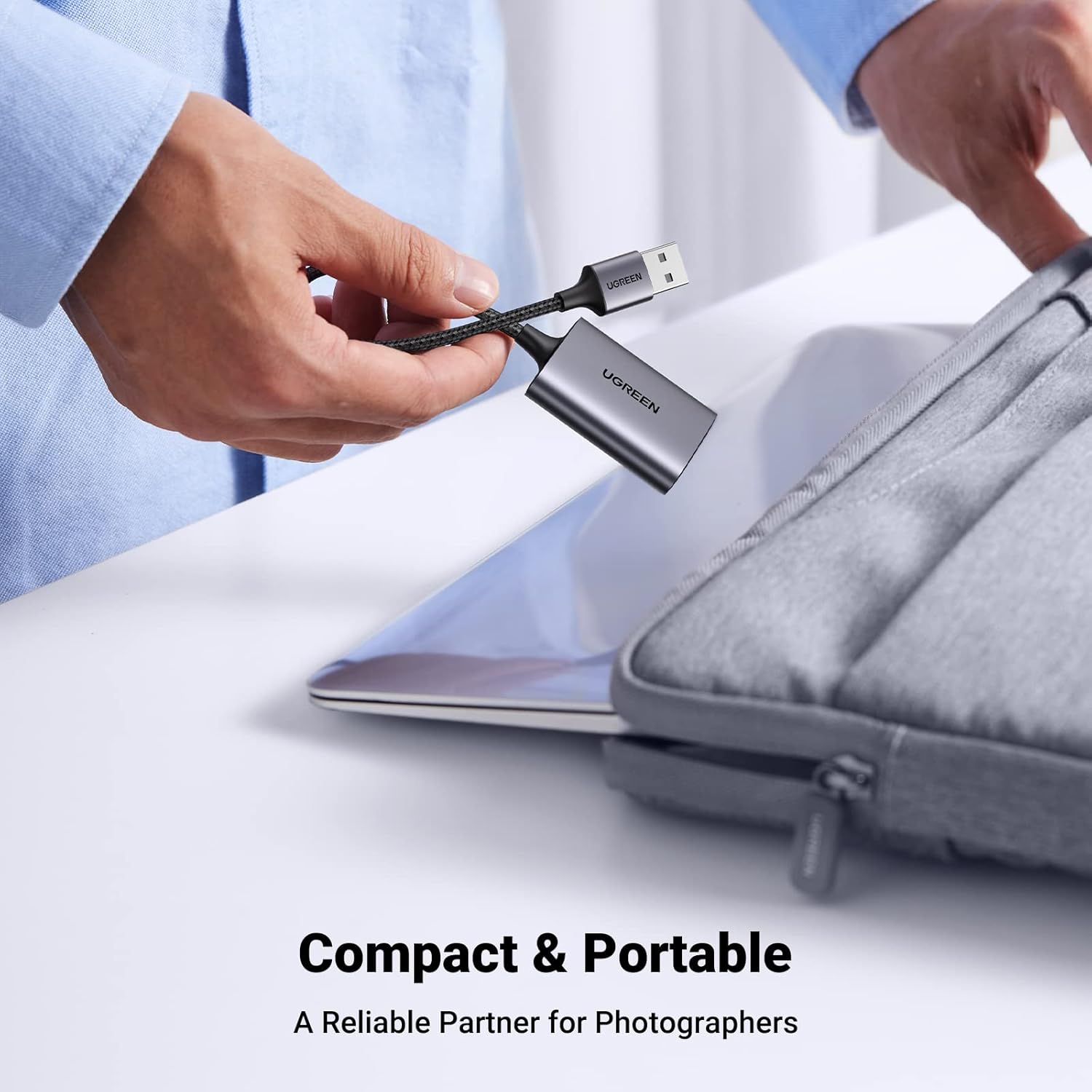 UGREEN USB 3.0 Aluminum SD/MicroSD Card Reader – Dual Slot, 5Gbps