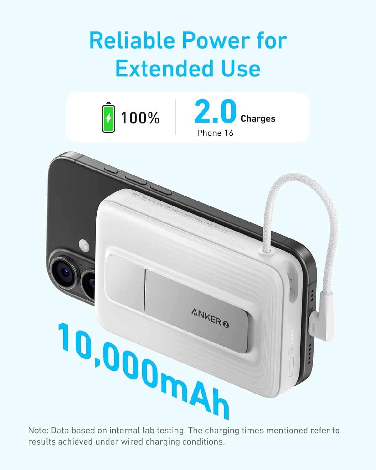أنكر زولو 10000mAh - شاحن مغناطيسي لاسلكي سريع 30W