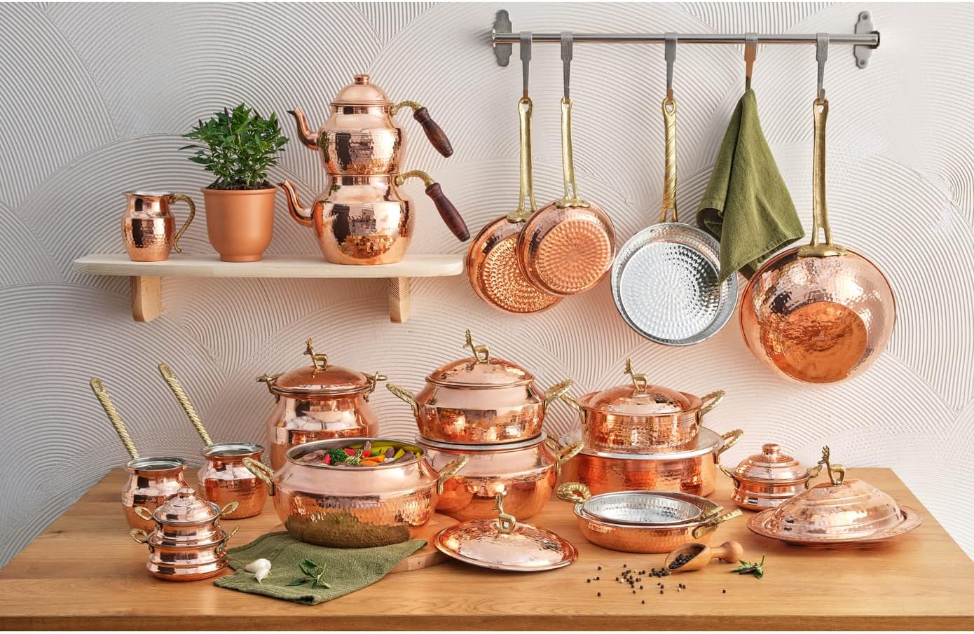 Karaca Alacahoyuk Copper Wok Pan, 24cm – Classic Style