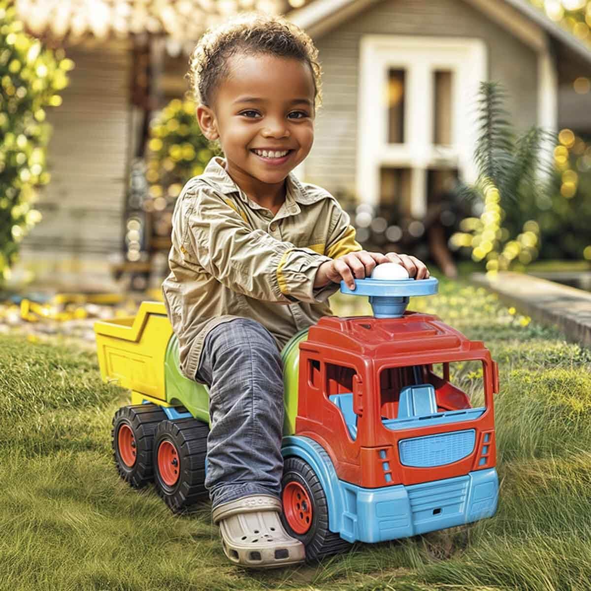 Dolu Ride-On Truck for Kids – Push Toy with Shock Absorber | Ages 2–6 | Yellow, Green, Red, Blue