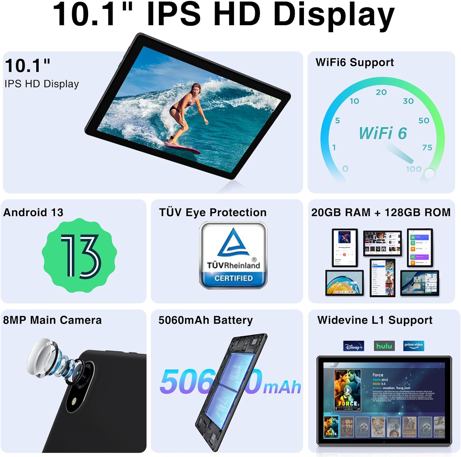 DOOGEE U10 PRO Android 13 Tablet 10 inch Tablets 20GB & 128GB