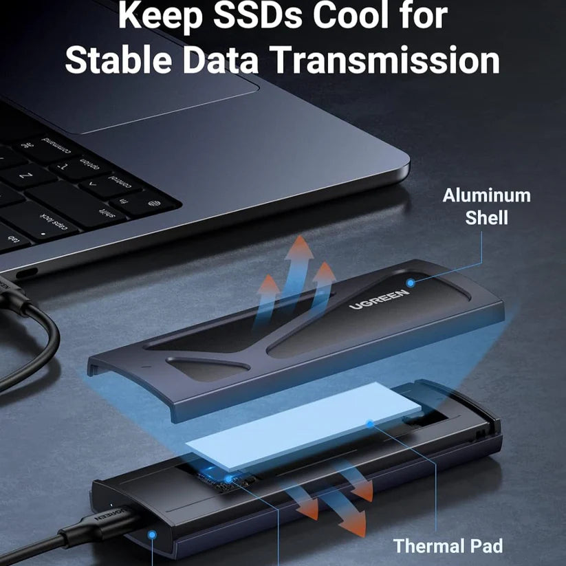 UGREEN M.2 NVMe Enclosure 10Gbps with USB-C & USB-A Cables