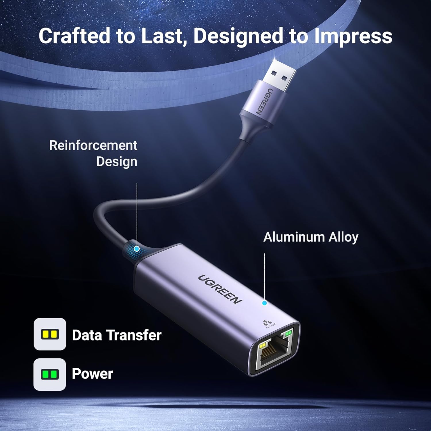 UGREEN USB 3.0 to Gigabit Ethernet Adapter – Aluminum Shell