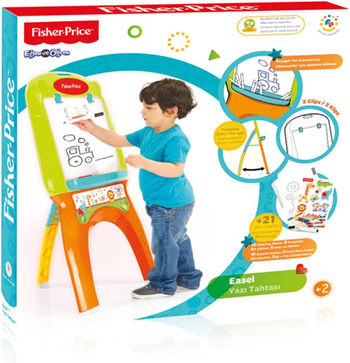 Fisher-Price Easel by DOLU – Double-Sided Kids Art Easel