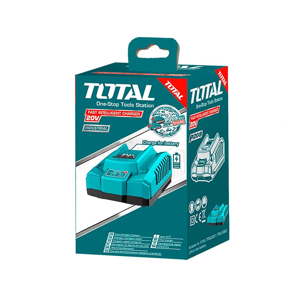 شاحن سريع ذكي توتال 20V بقدرة 4A - للبطاريات اللاسلكية