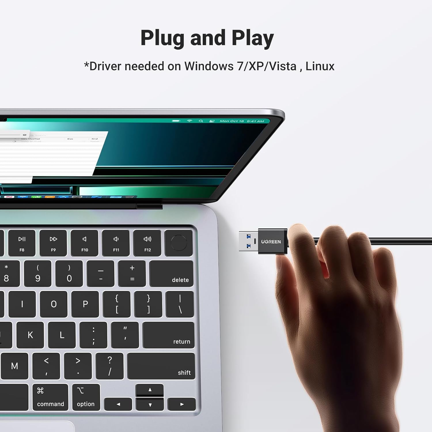 UGREEN Hub USB 3.0 مع منفذ إيثرنت جيجابت و3 منافذ USB - متوافق مع Mac وPC