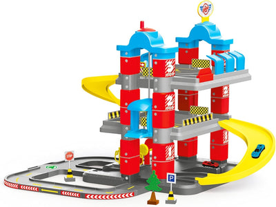 DOLU 3-Level Car Garage Playset with Lift & 2 Diecast Cars