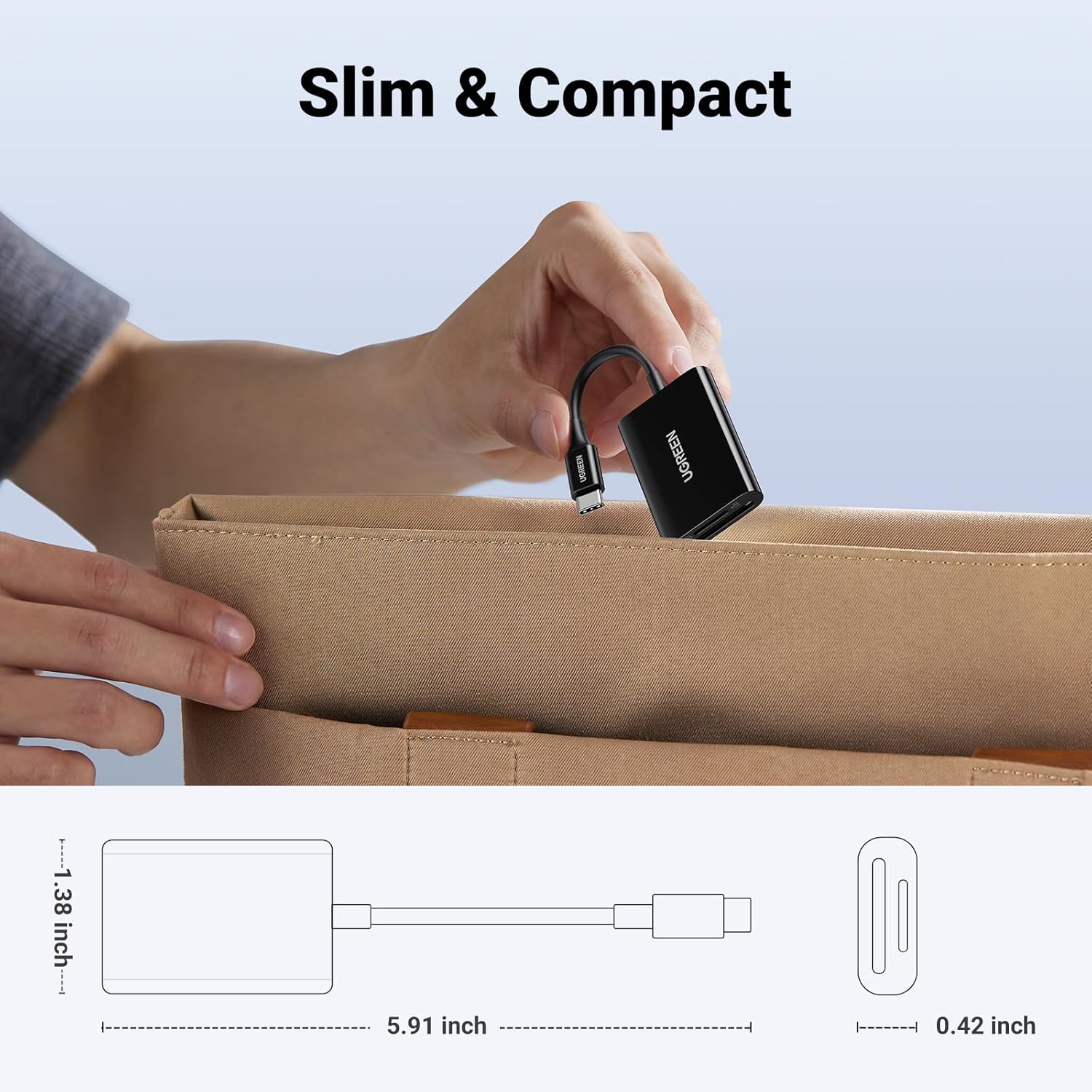 UGREEN قارئ كروت USB-C بسرعة 170MB/s متوافق مع iPhone 15