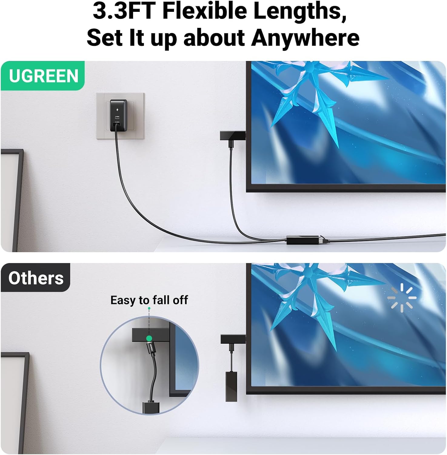 UGREEN Ethernet Adapter for Fire TV Stick – 100Mbps Micro USB to RJ45