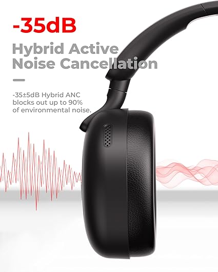 سماعة Havit H655BT ANC لاسلكية | 76 ساعة و5 ميكروفونات