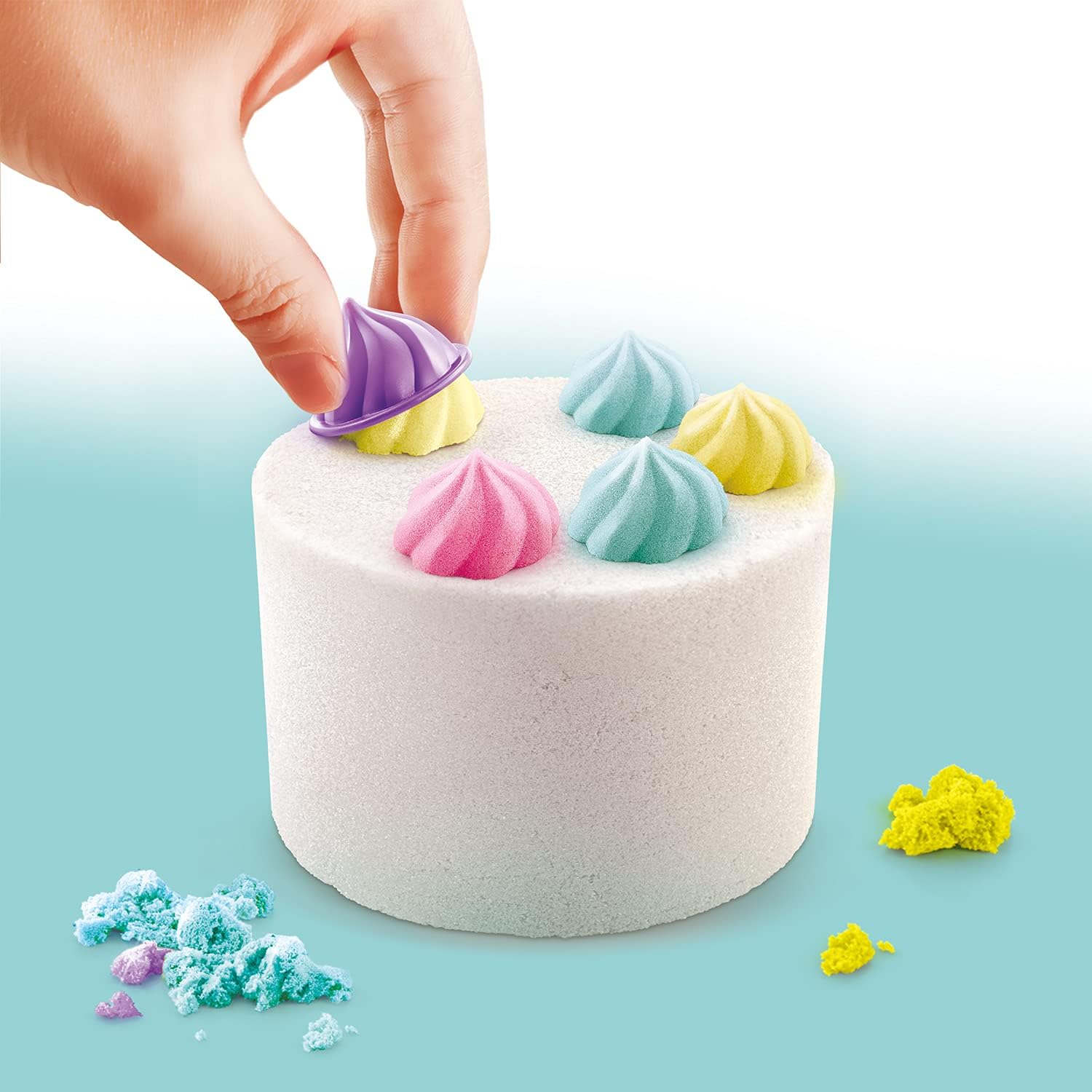 مجموعة أدوات صنع الرمل السحري DIY من So Sand - كعكة قوس قزح ملونة ممتعة