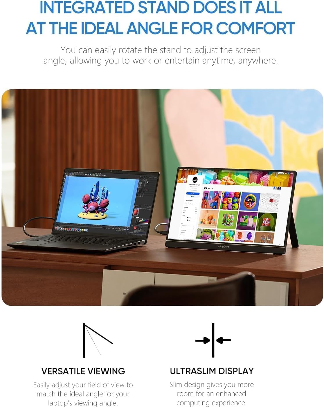 Arzopa A1 | 15.6" 1080p FHD Travel Monitor with Smart Cover