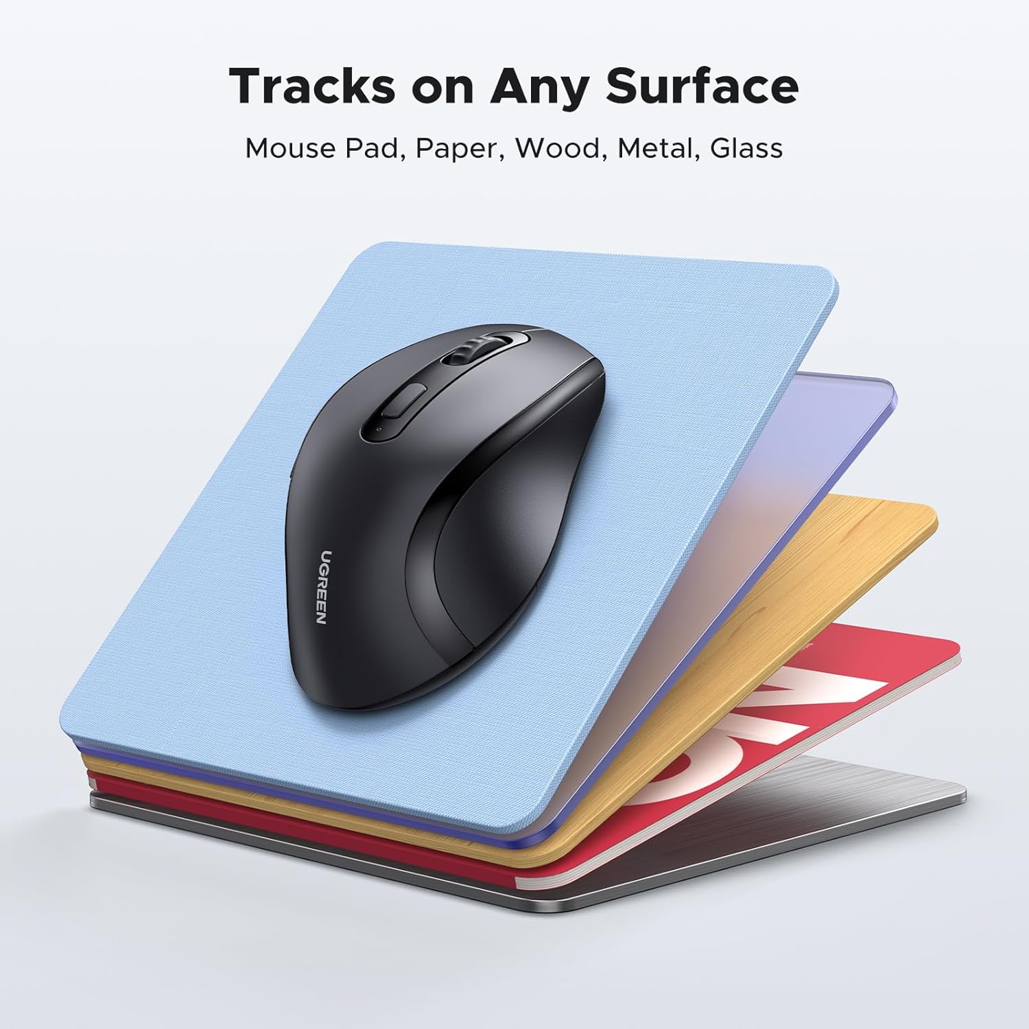 ماوس UGREEN لاسلكي 2.4G بـ6 أزرار ودقة 1600 DPI