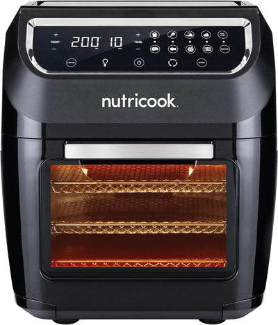 Nutricook Airfryer Oven 12L / Digital One Touch Control Panel Display - Black