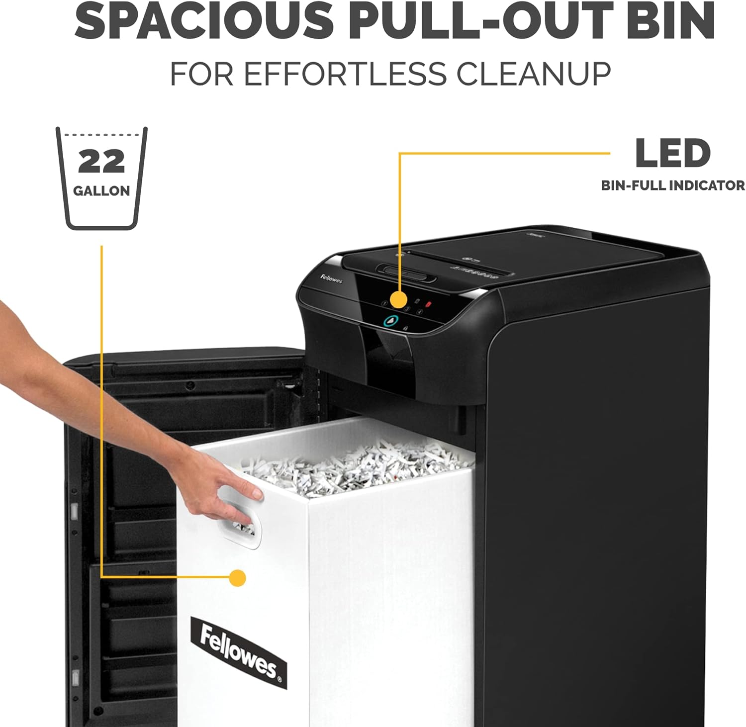 Fellowes AutoMax Auto Feed Shreds up to 550 sheets - Black