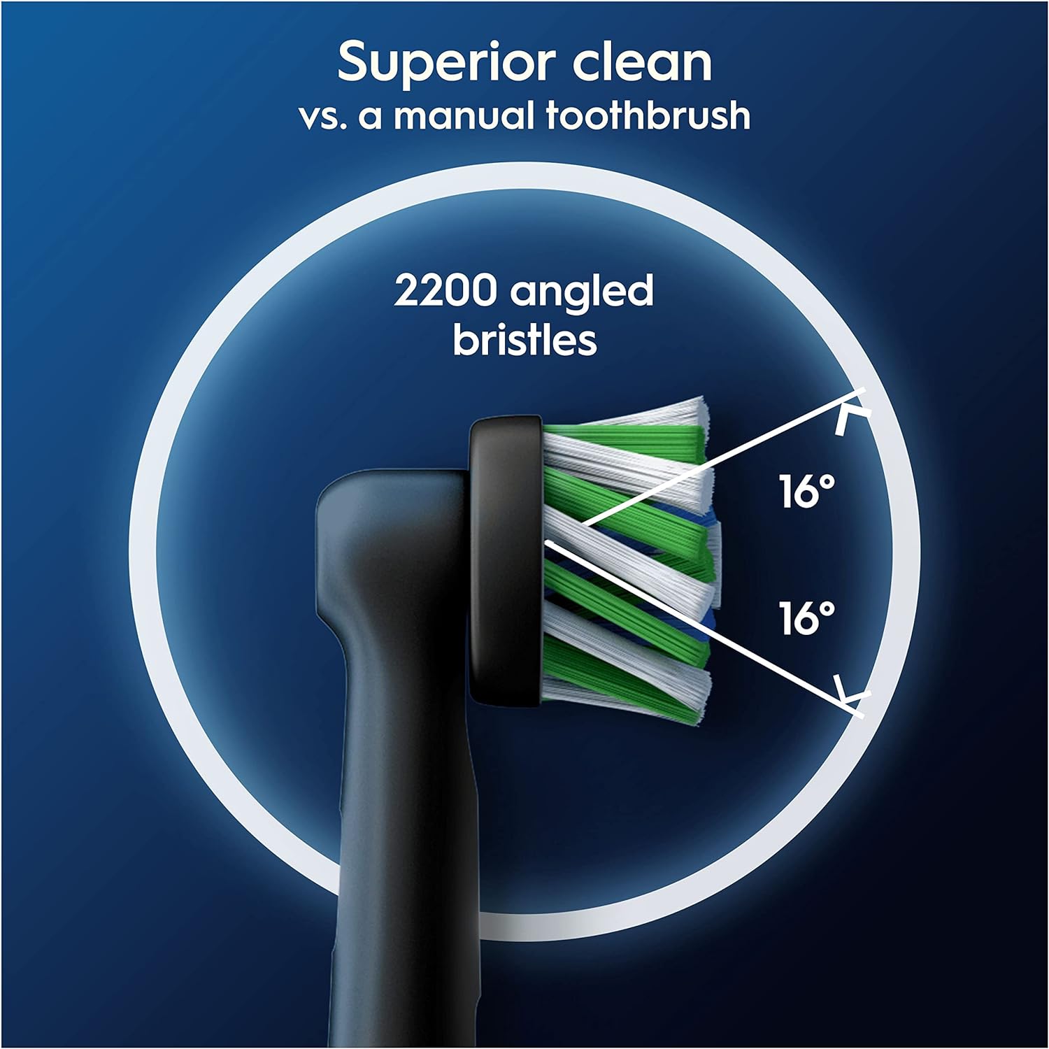 رأس فرشاة الأسنان الكهربائية من أورال بي برو كروس أكشن مكونة من 8 رؤوس لفرشاة الأسنان - أسود