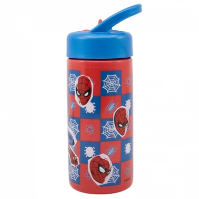 STOR Spiderman Sipper Bottle 410ml with Straw & Handle