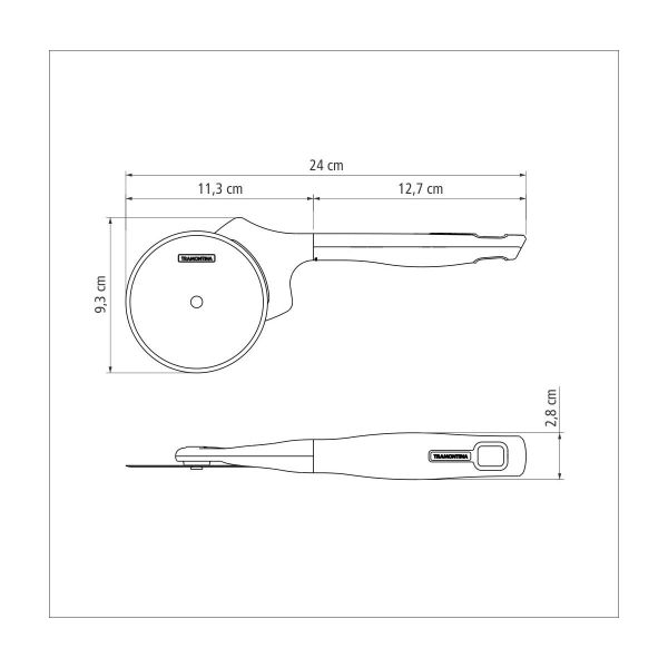 قطّاعة بيتزا 24 سم من Tramontina Verano – رمادي