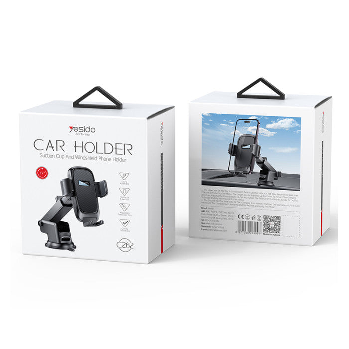 Yesido Suction Cup Flexible Adjustment Long Arm Phone Holder Universal Dashboard Car Holder