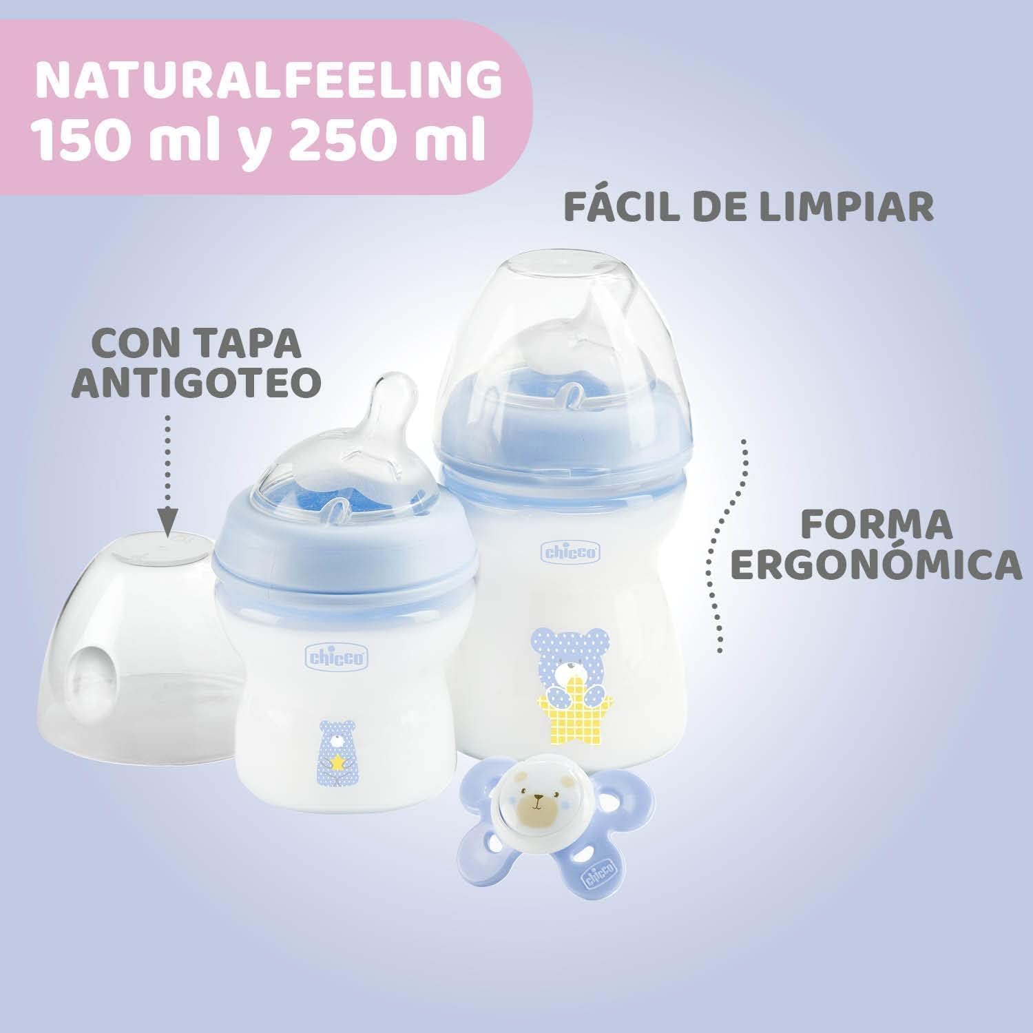 Chicco Natural Feeling Gift Set Baby Boy Anti-Colic - Blue