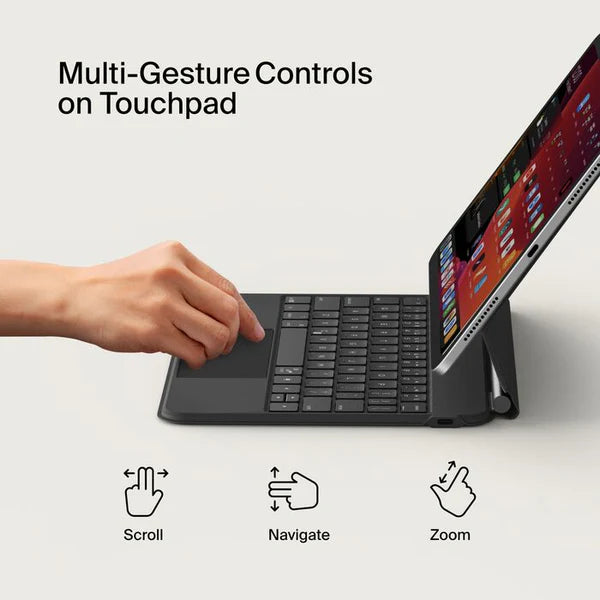 حافظة لوحة مفاتيح Belkin Pro مع حامل مغناطيسي لجهاز iPad Pro 11 بوصة (M4)