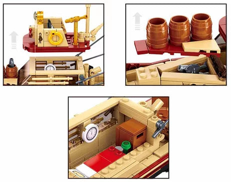 مجموعة بناء Sluban Catherine Fishing Boat - 592 قطعة