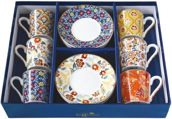 Easy Life 12-Piece Coffee Cup Set 100ml – Multi Colors