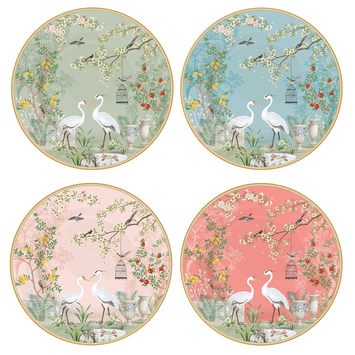 طقم أطباق حلويات 19 سم من Easy Life Jardin De Reves - ملون