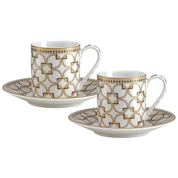 Easy Life Deco Coffee Cup Set 4pcs 80ml – Gold & White