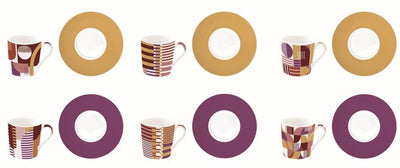 Easy Life Geometric Art Coffee Cups Set 12pcs 100ml