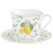 طقم فنجان شاي وصحن 370 مل Easy Life Fleurs et Citrons