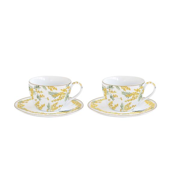 Easy Life Mimosa Tea Cups Set 240ml – 4pcs, Gift Box
