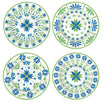 Easy Life Flowers Garden 4 Dessert Plates 19cm - Blue & Green
