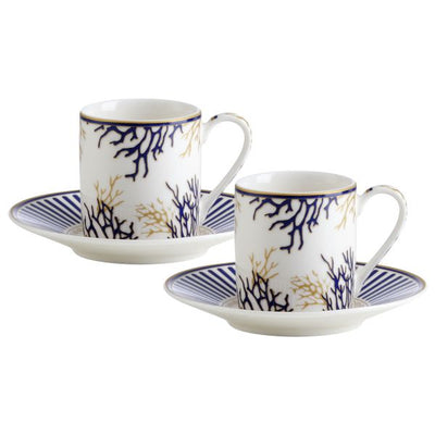 Easy Life Corallo Coffee Cup Set 4pcs 80ml – Blue & Gold