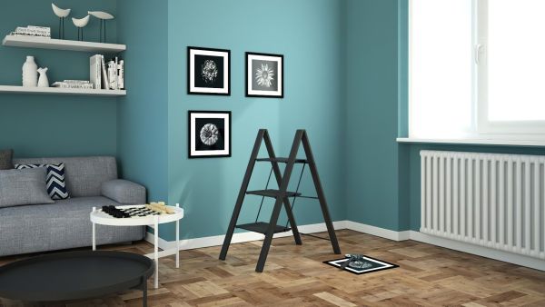 سلم 3 درجات Colombo Leonardo - أسود | آمن ومتعدد الاستخدام