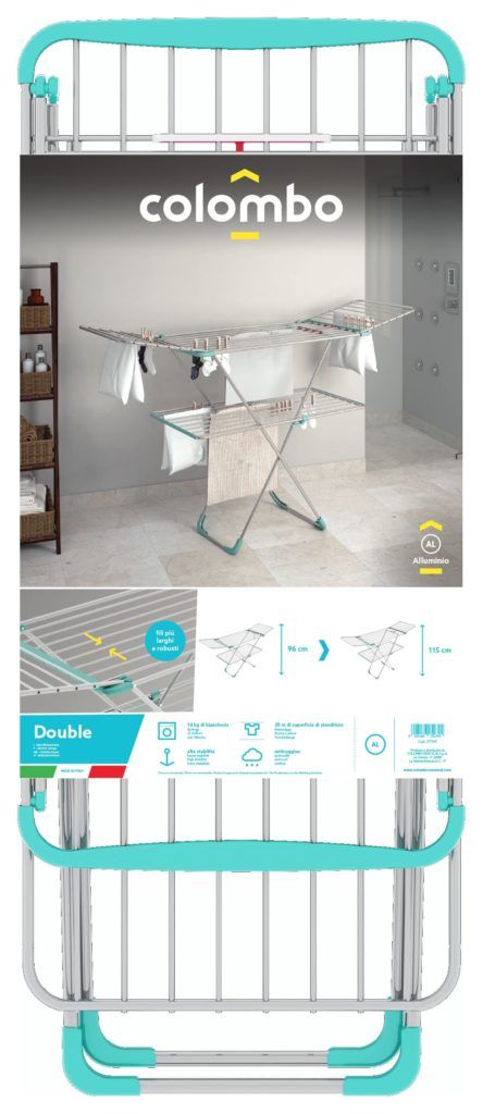 منشر غسيل طبقتين 30 متر Colombo - فضي | تجفيف سريع