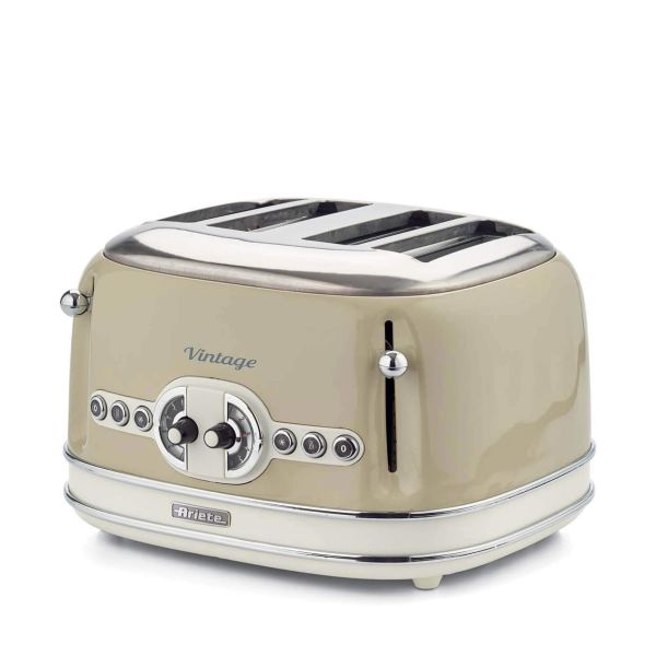 Ariete Vintage 4-Slot Toaster – Beige, Classic Design
