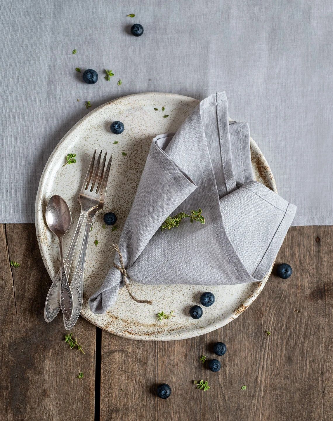 طقم مناديل طعام 2 قطعة من Desideri Di Casa Irlanda - رمادي